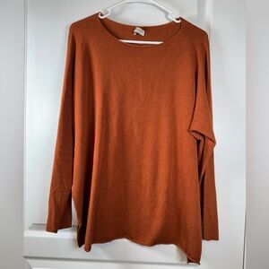 Karamel Italy Burnt Orange Cashmere Blend Sweater Oversize One Size EUC #2012